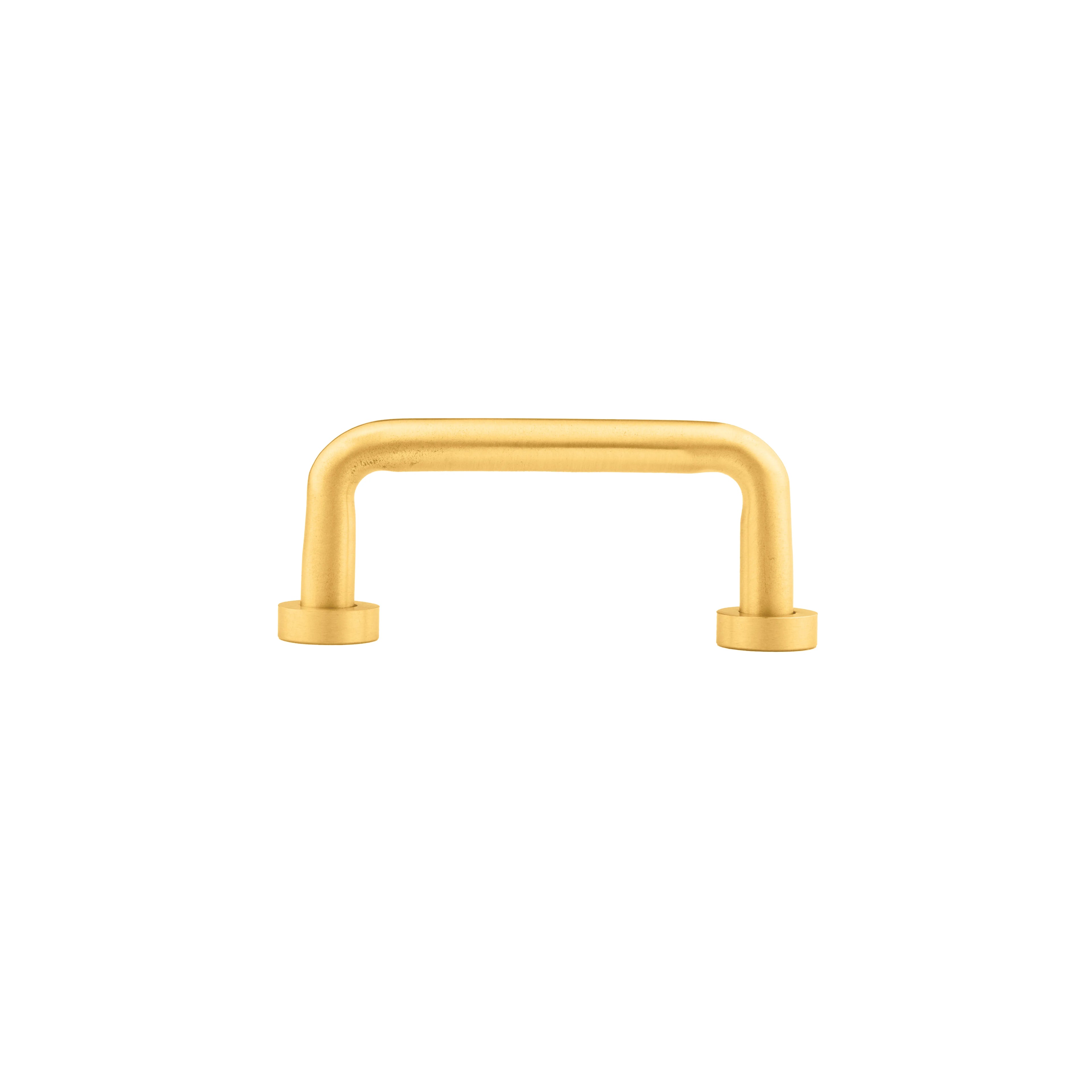 The Gleam Handle by Mantara B-0106 is a brushed brass handle in gold, ideal for furniture, wardrobes, and kitchens.