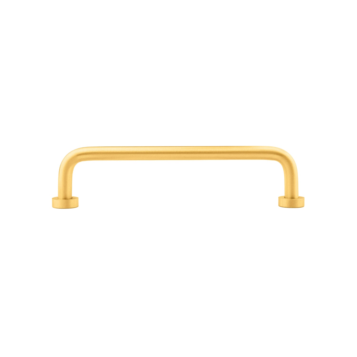 The Gleam Handle by Mantara B-0106 is a brushed brass handle in gold, ideal for furniture, wardrobes, and kitchens.