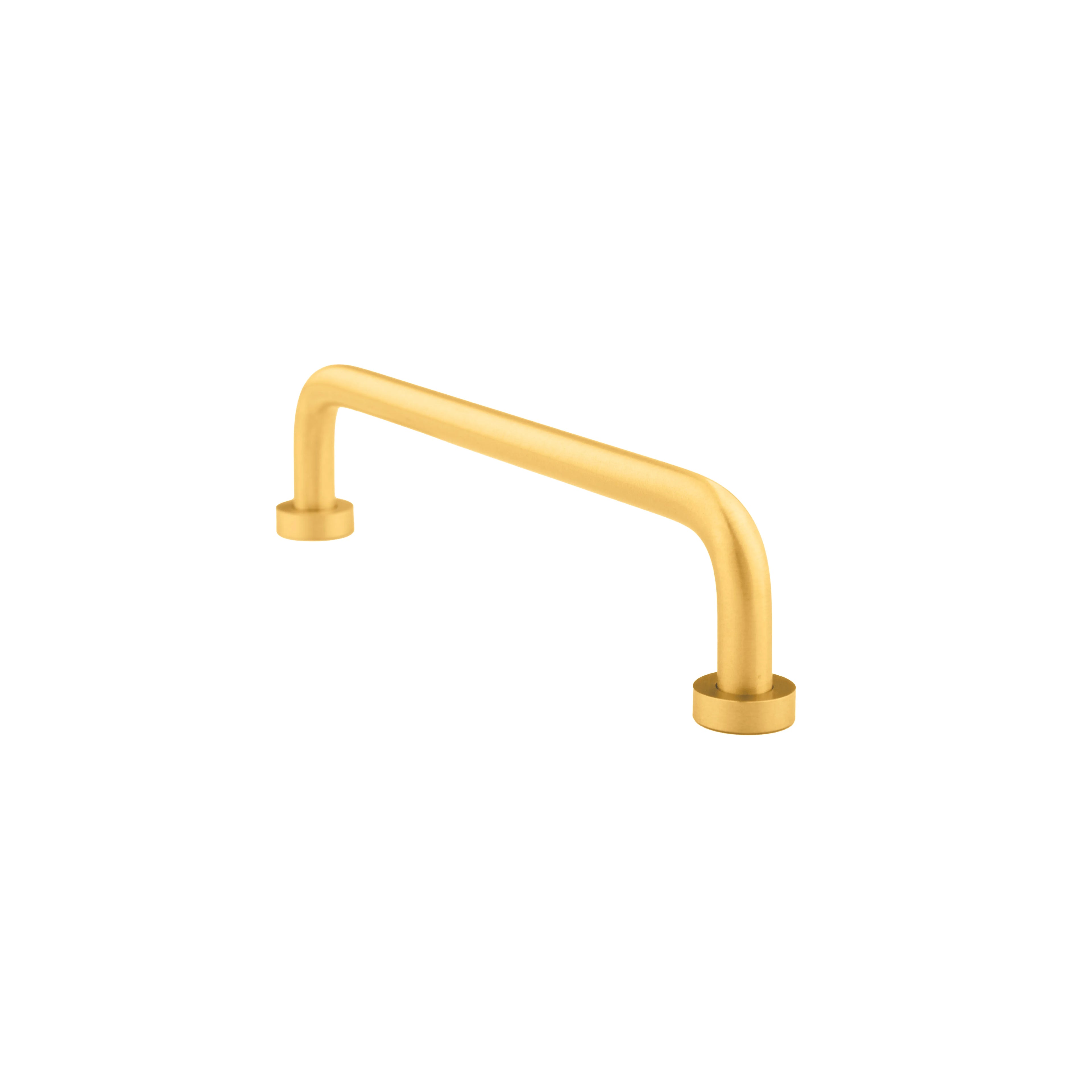 The Gleam Handle by Mantara B-0106 is a brushed brass handle in gold, ideal for furniture, wardrobes, and kitchens.