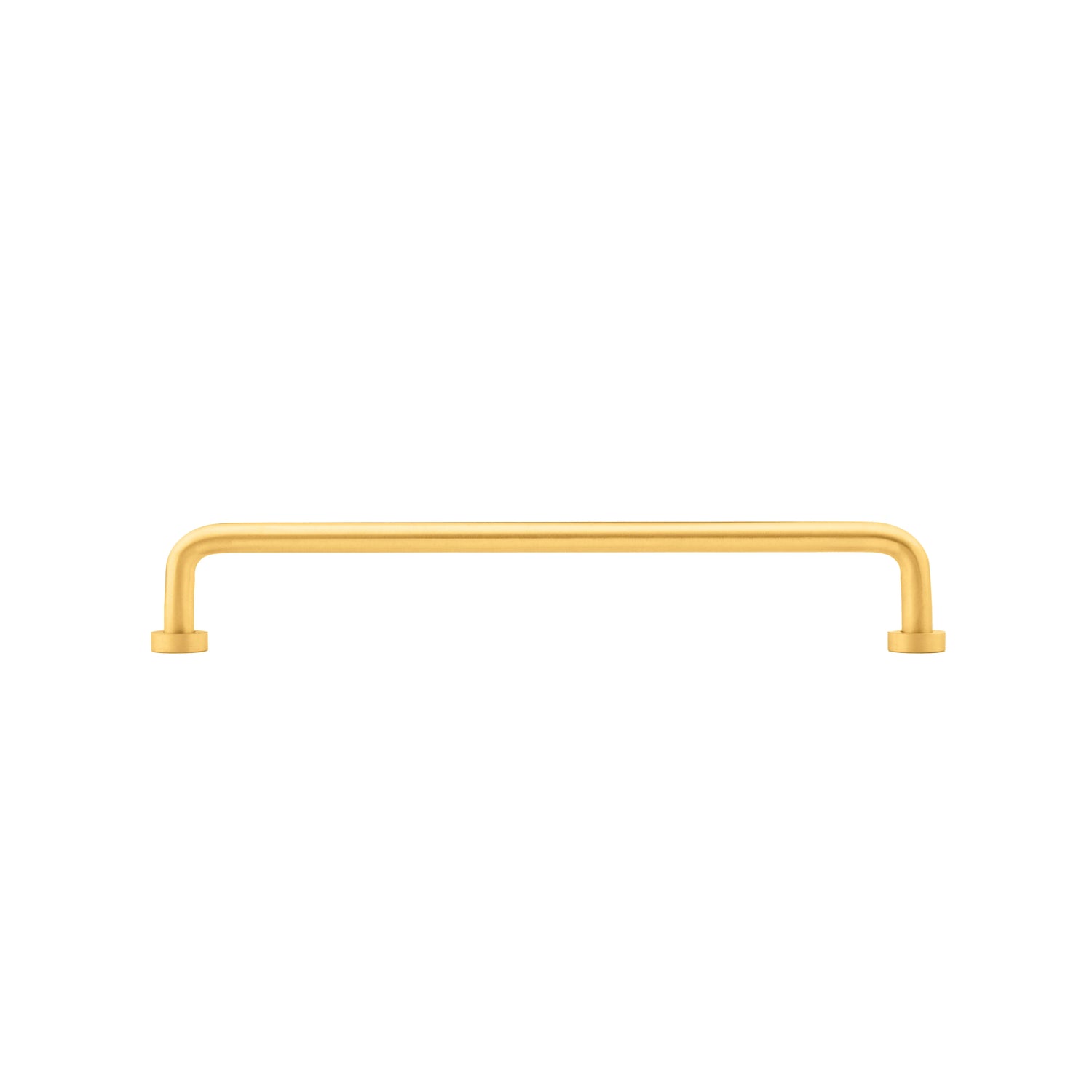 The Gleam Handle by Mantara B-0106 is a brushed brass handle in gold, ideal for furniture, wardrobes, and kitchens.
