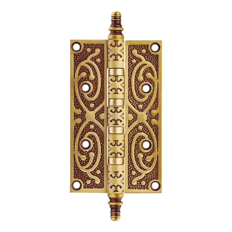 Valerion Hinge HNG-002 brass cabinet hinge, coffee black &amp; red gold brushed finish, 127mm size, suitable for drawers &amp; cabinets by Mantara
