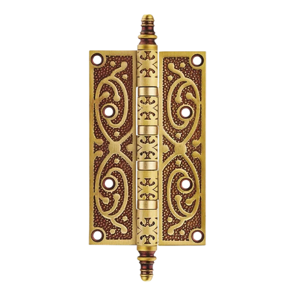 Valerion Hinge HNG-002 brass cabinet hinge, coffee black &amp; red gold brushed finish, 127mm size, suitable for drawers &amp; cabinets by Mantara