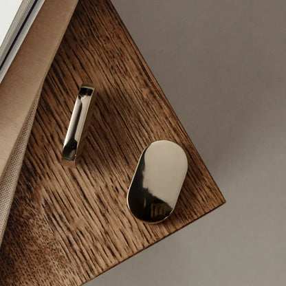 Mantara Saven Knob Z-0041 polished chrome zinc T-bar handle for kitchen and dresser drawers, modern design.