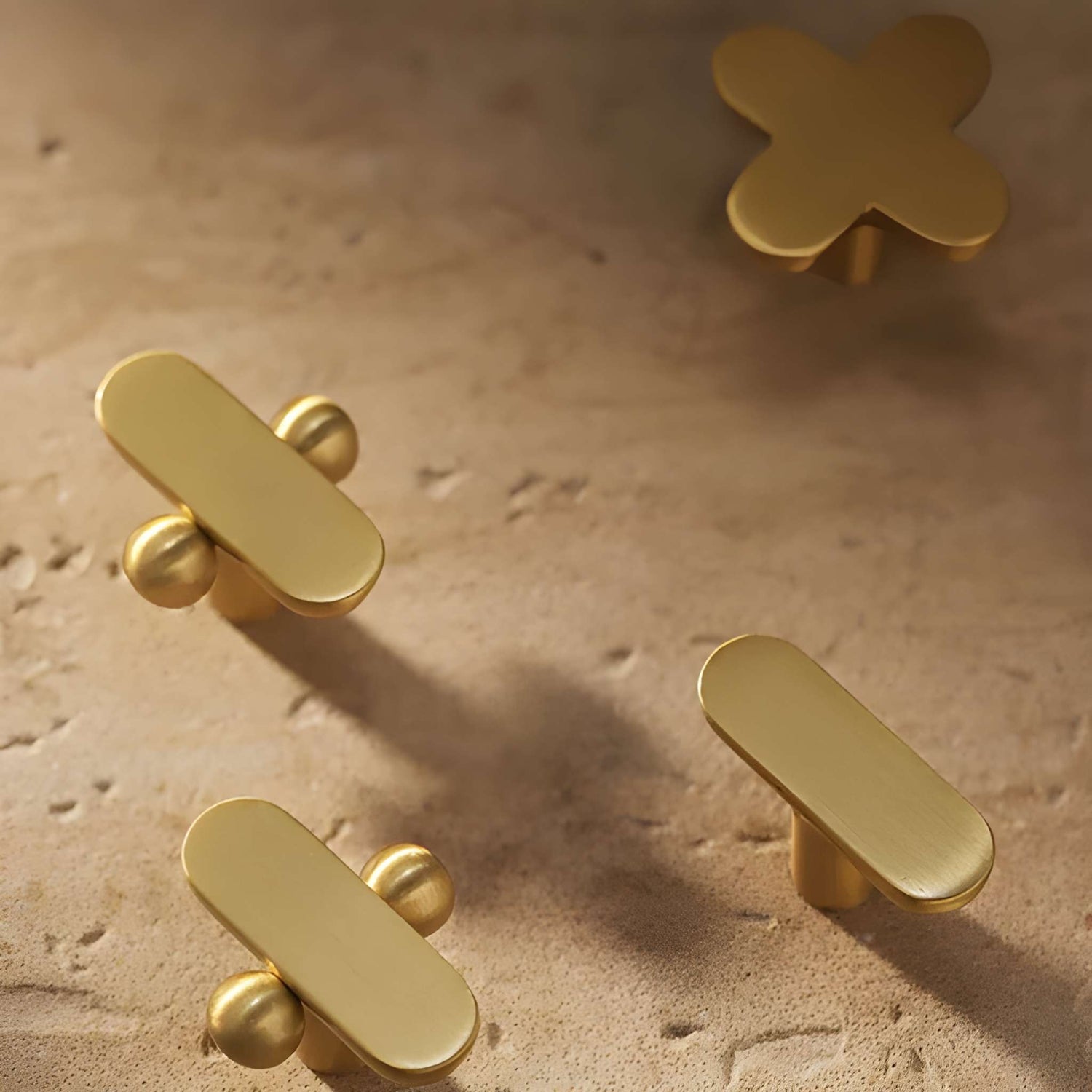 Auren Knob  B-0151 brushed gold and chrome brass cabinet knob, 38mm size, perfect for drawers, dressers &amp; wardrobe doors by Mantara