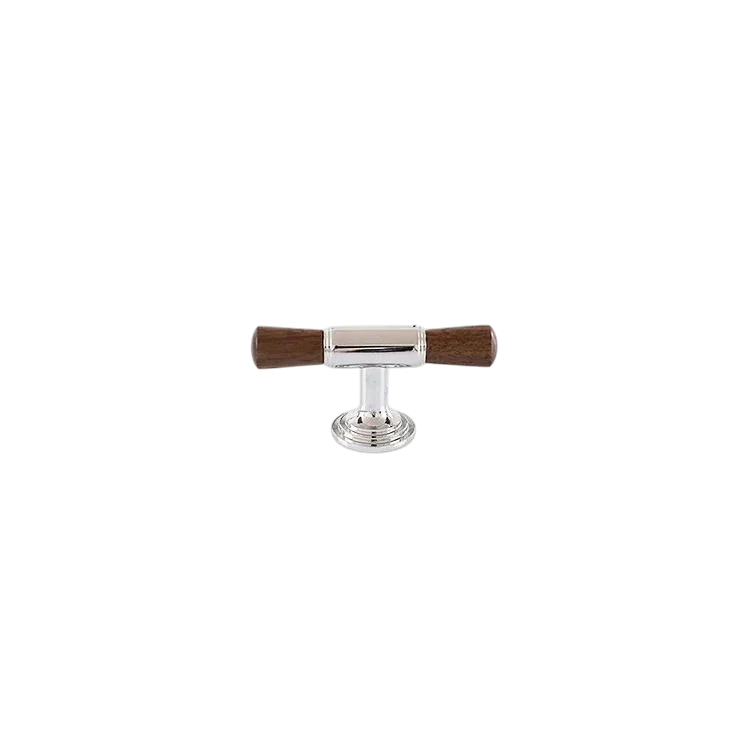 Rovan Handle B-0163 solid brass T bar cabinet pull handle, bronze walnut &amp; silver walnut finish, sizes 68mm 130mm 160mm, for kitchen drawers &amp; wardrobes by Mantara