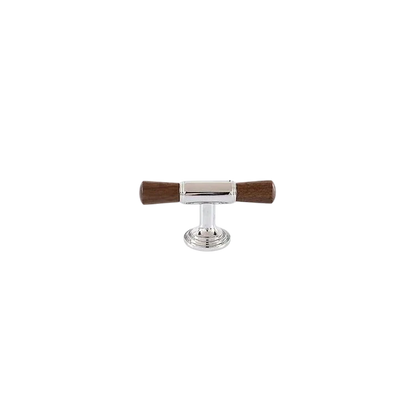 Rovan Handle B-0163 solid brass T bar cabinet pull handle, bronze walnut &amp; silver walnut finish, sizes 68mm 130mm 160mm, for kitchen drawers &amp; wardrobes by Mantara
