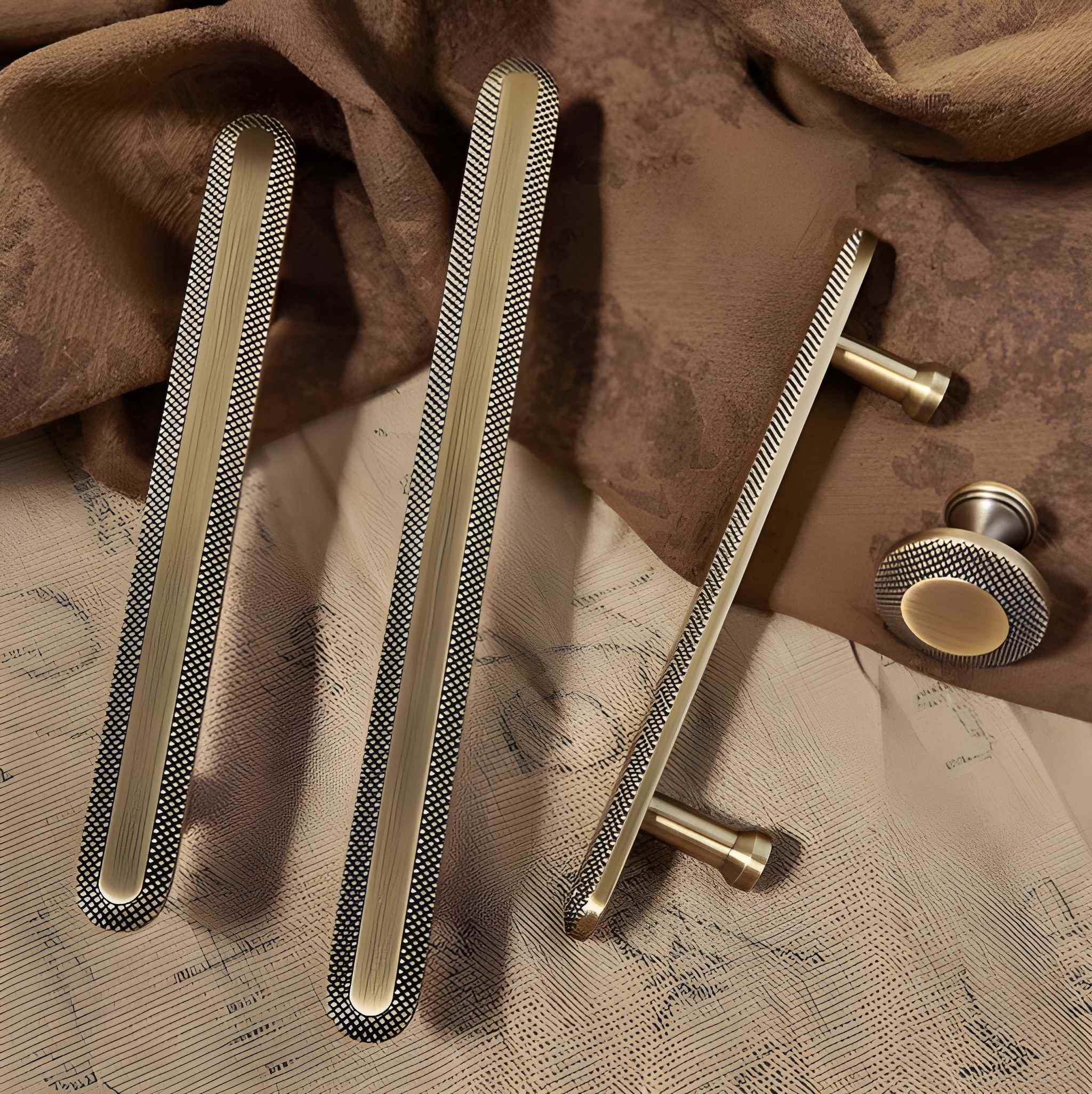 Narel Knob and Handle B-0146 brass cabinet knob &amp; handle, bronze brushed finish, sizes 32mm 150mm 180mm, suitable for kitchen drawers &amp; wardrobe units by Mantara