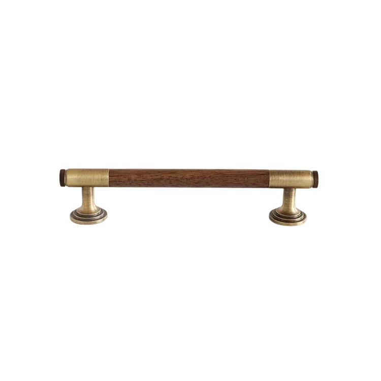 Rovan Hnadle B-0163 solid brass T bar cabinet pull handle, bronze walnut &amp; silver walnut finish, sizes 68mm 130mm 160mm, for kitchen drawers &amp; wardrobes by Mantara