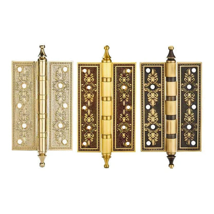 Zentra Hinge HNG-005 brass hinge for cabinets, brushed finish, sizes 101mm 127mm 152mm 203mm, gold variants, suitable for drawers &amp; furniture by Mantara