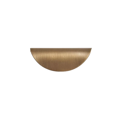 Mantara Veren Pull Handle SKU B-0161 is a modern brass handle in a brushed finish, ideal for kitchen drawers, dresser drawers, wardrobes, cabinets, and cupboards.