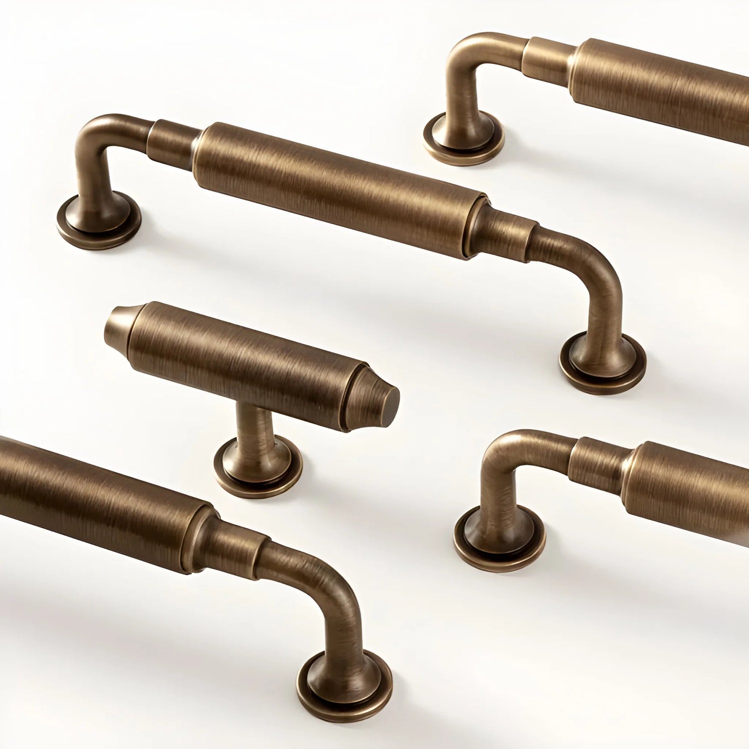 Braven Handle B-0128 brushed bronze brass furniture knob and handle, sizes 66mm 148mm 182mm, for kitchen drawers &amp; wardrobe shutters by Mantara