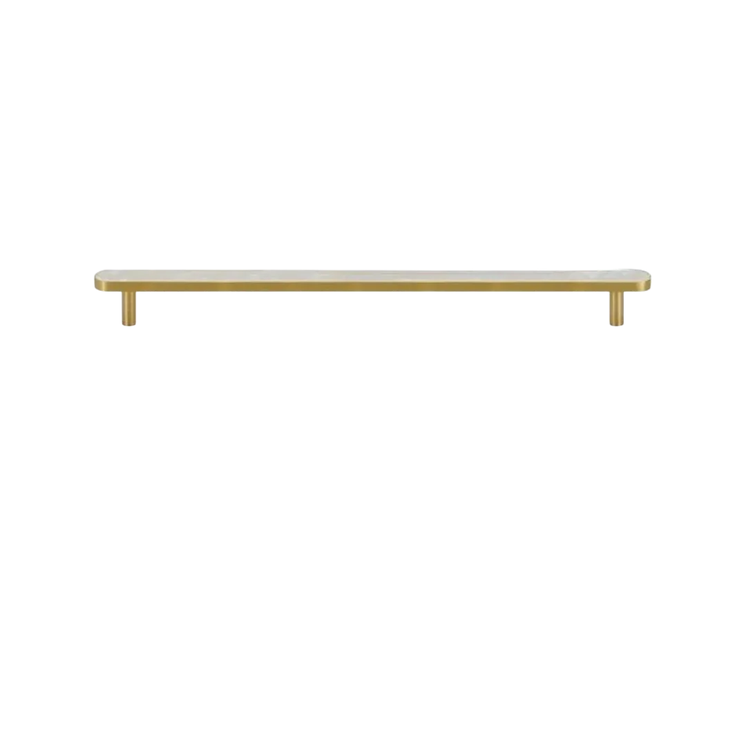 Regal pearl handle B-0005 decorative shell and brass knob with handle, white finish, sizes 27mm 32mm 37mm 130mm 162mm 254mm, for cabinets &amp; drawers by Mantara