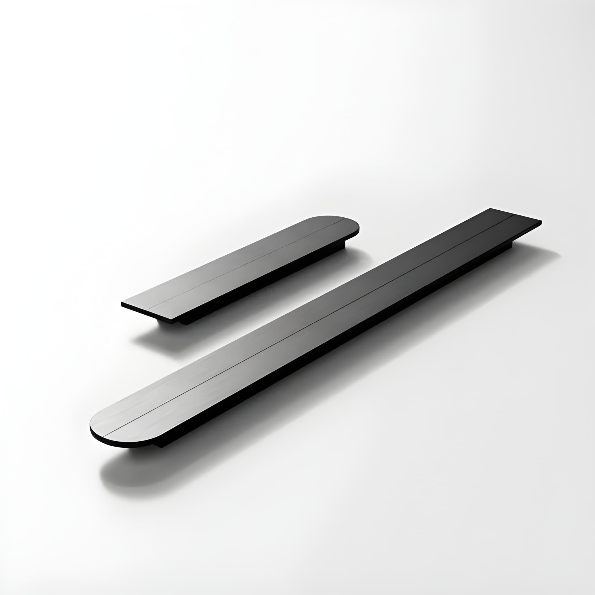Cavren Handle B-0137 brushed brass drawer handle set, gold and black finish, 300mm and 600mm, ideal for cabinets &amp; wardrobe units by Mantara