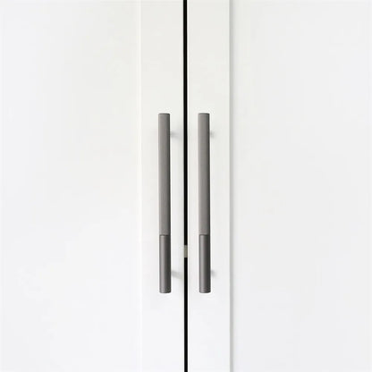 Neera handle AL-0011, grey aluminum, L168mm CC128mm, brushed finish, for wardrobes &amp; dressers by Mantara