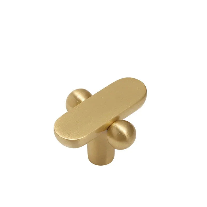 Auren Knob B-0151 brushed gold and chrome brass cabinet knob, 38mm size, perfect for drawers, dressers &amp; wardrobe doors by Mantara