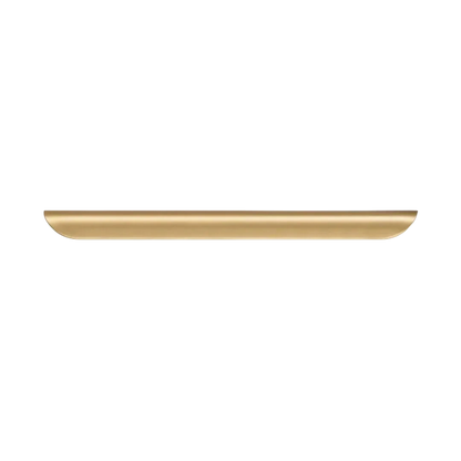 Mantara Veren Pull Handle SKU B-0161 is a modern brass handle in a brushed finish, ideal for kitchen drawers, dresser drawers, wardrobes, cabinets, and cupboards.