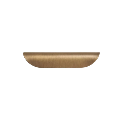 Mantara Veren Pull Handle SKU B-0161 is a modern brass handle in a brushed finish, ideal for kitchen drawers, dresser drawers, wardrobes, cabinets, and cupboards.