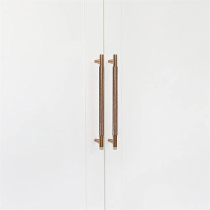AL‑0018 bar handle – brushed brass tube with matte black ends, contemporary hardware for cabinets, drawers &amp; wardrobes by MANTARA