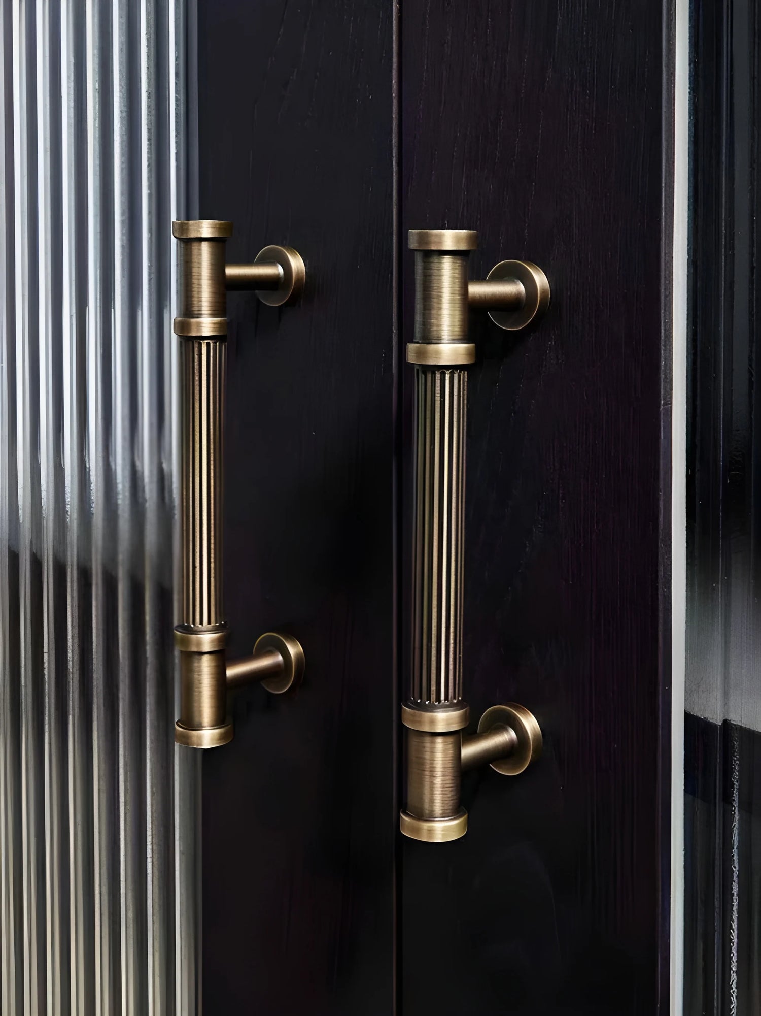 B-0136 solid brass cabinet knob &amp; pull handle, bronze brushed finish, sizes 30mm 123mm 156mm 219mm, for kitchen drawers &amp; wardrobes by Mantara