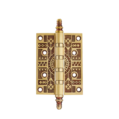 Thalor Hinge HNG-001 brass hinge for cabinets, brushed finish, 100mm, in coffee black &amp; red gold, suitable for drawers &amp; furniture by Mantara