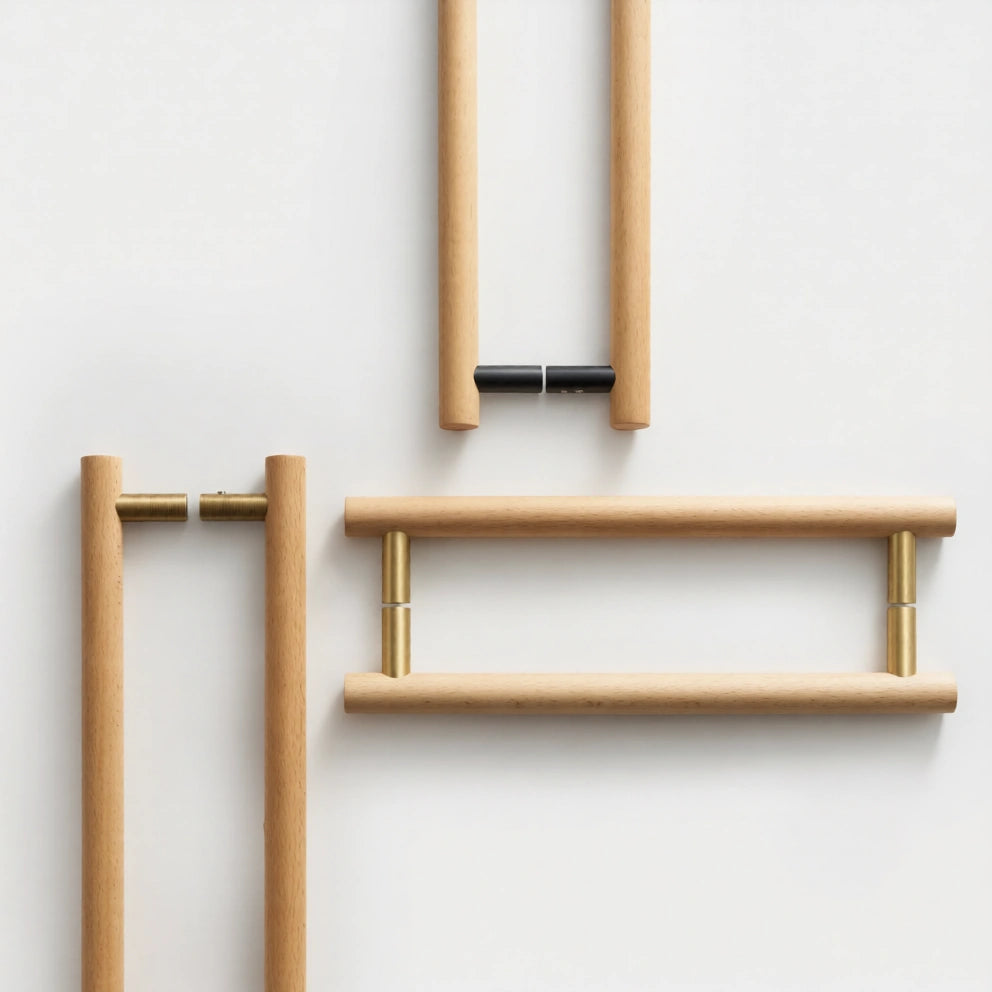 Mantara Modern Pull Handle  W-0058 is a polished wood handle in gold, black, bronze for drawers and cabinets.