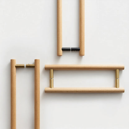 Mantara Modern Pull Handle  W-0058 is a polished wood handle in gold, black, bronze for drawers and cabinets.