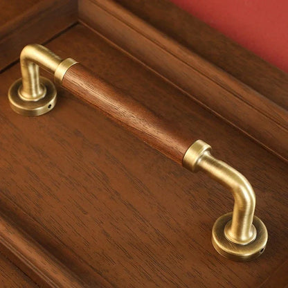Karin Handle W-0039 brass cabinet pull handle, brown brushed finish, sizes 220mm 270mm, suitable for kitchen drawers &amp; wardrobe units by Mantara