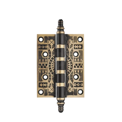 Thalor Hinge HNG-001 brass hinge for cabinets, brushed finish, 100mm, in coffee black &amp; red gold, suitable for drawers &amp; furniture by Mantara