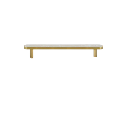Regal pearl handle B-0005 decorative shell and brass knob with handle, white finish, sizes 27mm 32mm 37mm 130mm 162mm 254mm, for cabinets &amp; drawers by Mantara