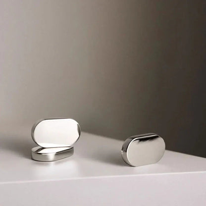 Mantara Saven Knob Z-0041 polished chrome zinc T-bar handle for kitchen and dresser drawers, modern design.