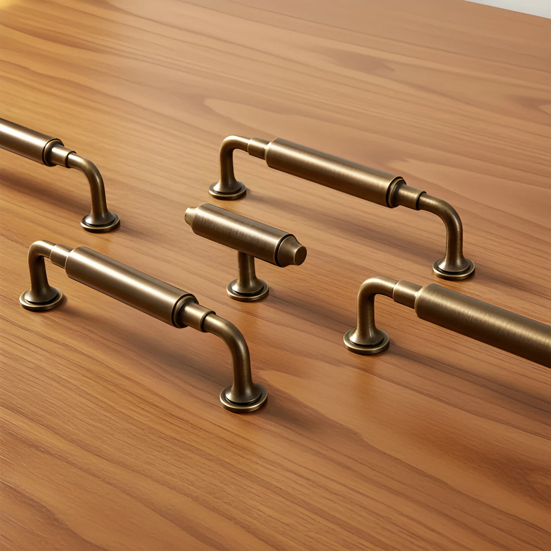 Braven Handle B-0128 brushed bronze brass furniture knob and handle, sizes 66mm 148mm 182mm, for kitchen drawers &amp; wardrobe shutters by Mantara