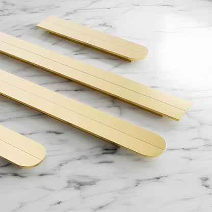 Cavren Handle B-0137 brushed brass drawer handle set, gold and black finish, 300mm and 600mm, ideal for cabinets &amp; wardrobe units by Mantara