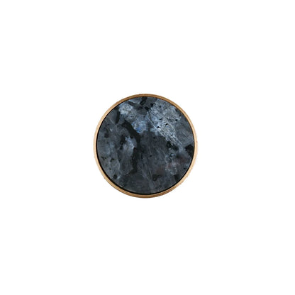 The Mantara M-0004 Carrara Knob is a modern stone and brass knob in shimmer stone, ideal for drawers and cabinets.
