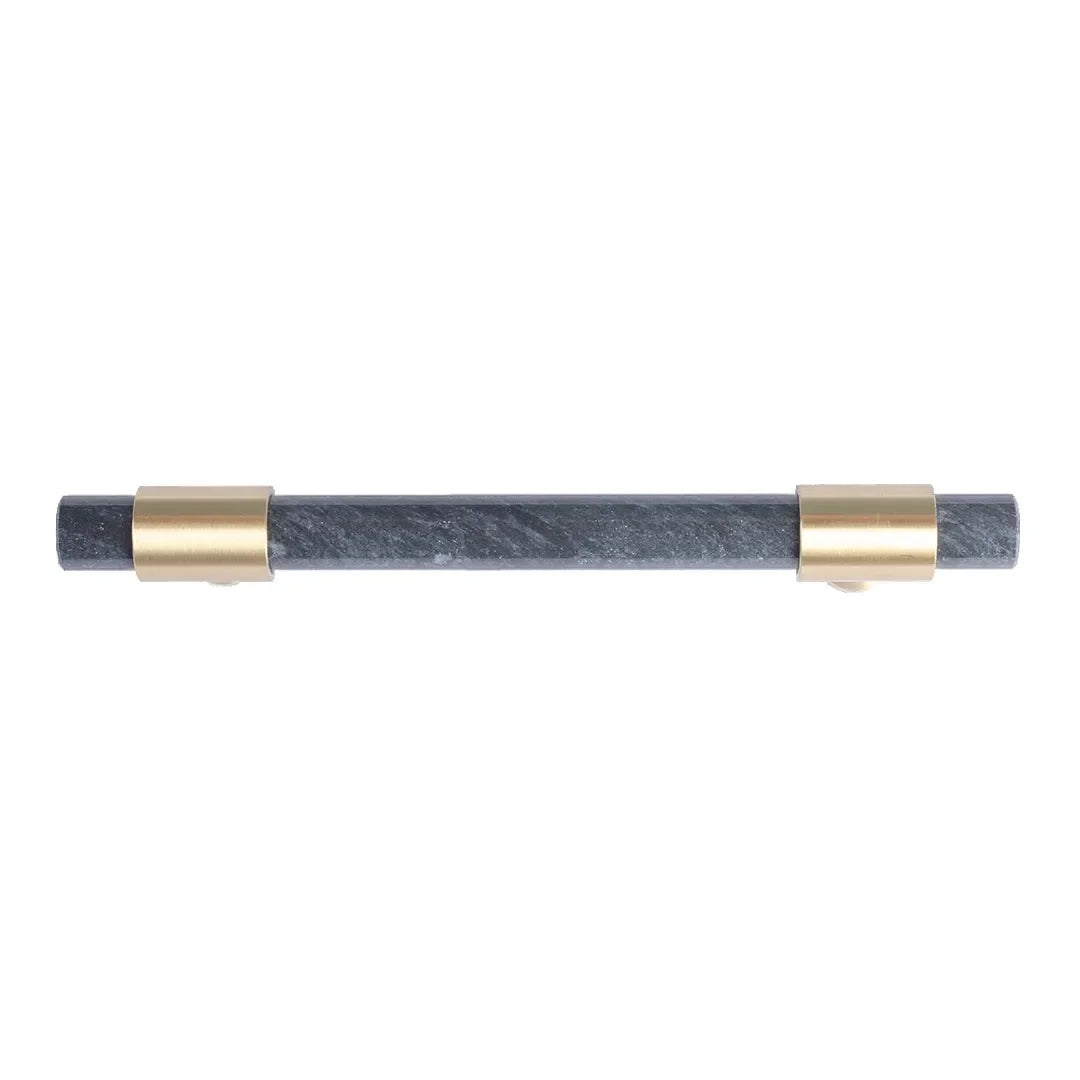 Marble and solid brass with green, black and white color for wardrobe, drawer handle by Mantara, model M-0009-H.