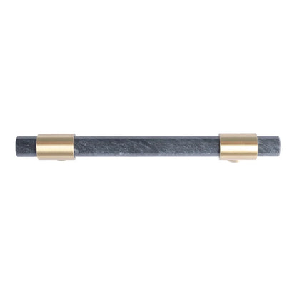 Marble and solid brass with green, black and white color for wardrobe, drawer handle by Mantara, model M-0009-H.