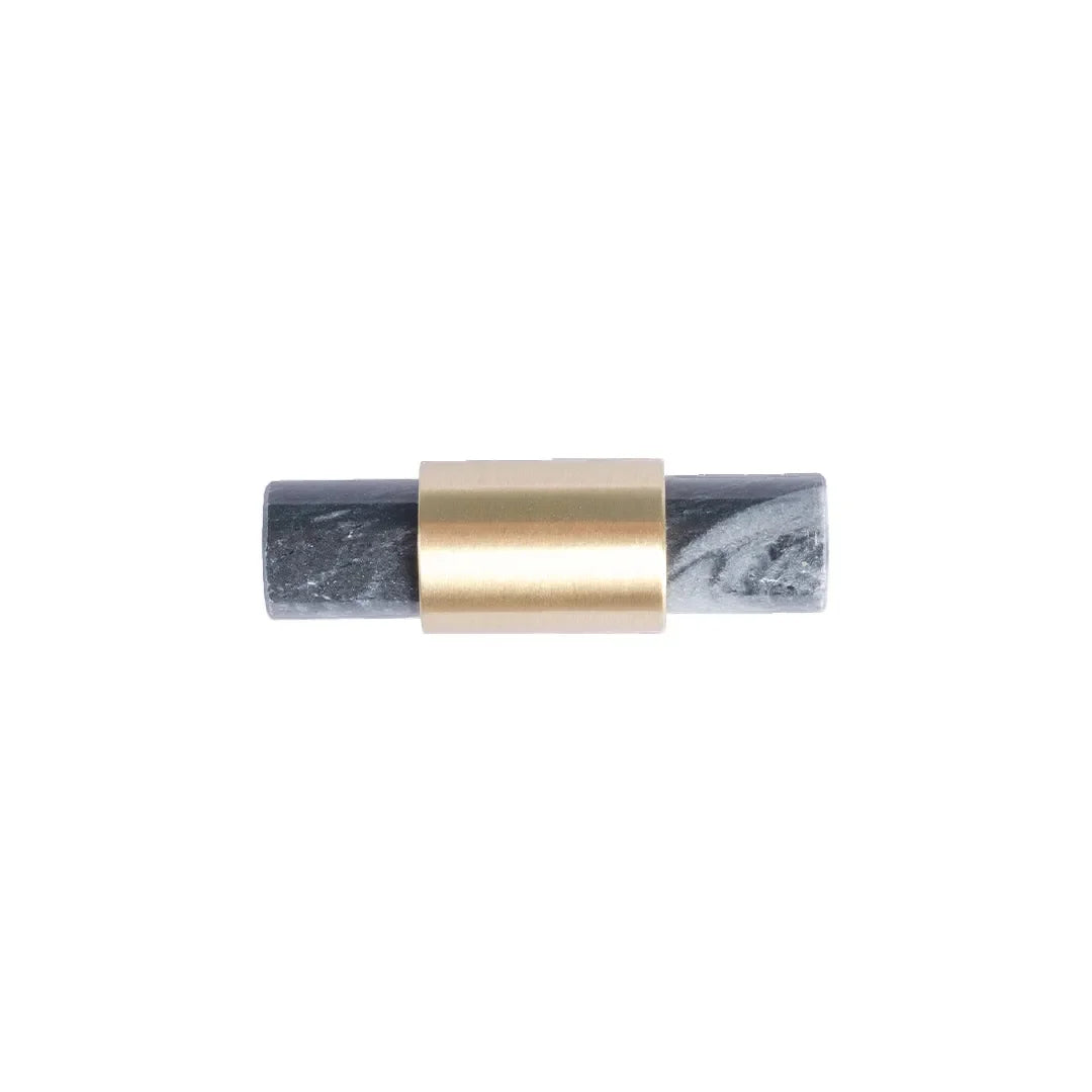 Marble &amp; brass T-bar handle in Grey  finish by Mantara, model M-0009-T, bar handle, cabinet handle, marble handle.