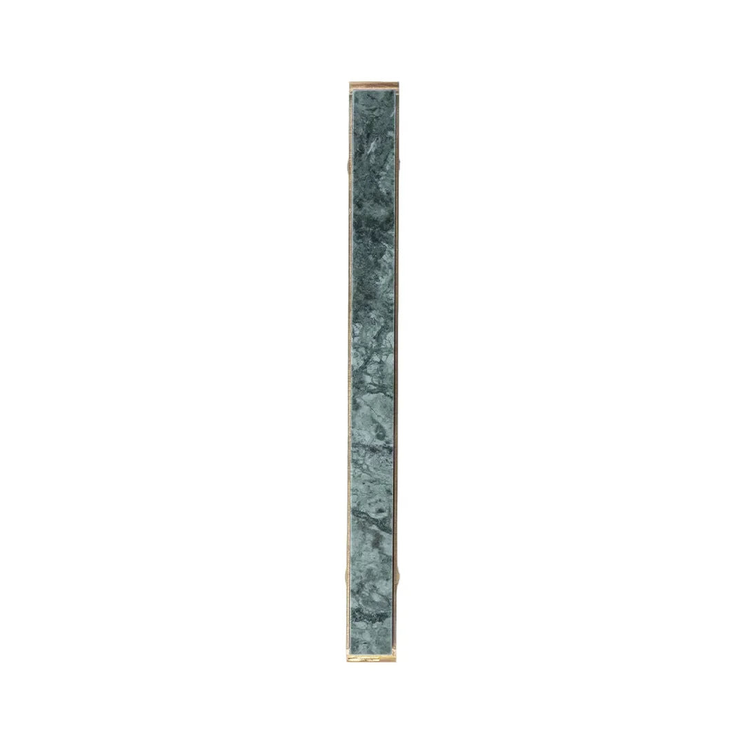 Acropolis solid brass &amp; marble cabinet handle, white|green|grey finish, by Mantara, model M-0010-H.