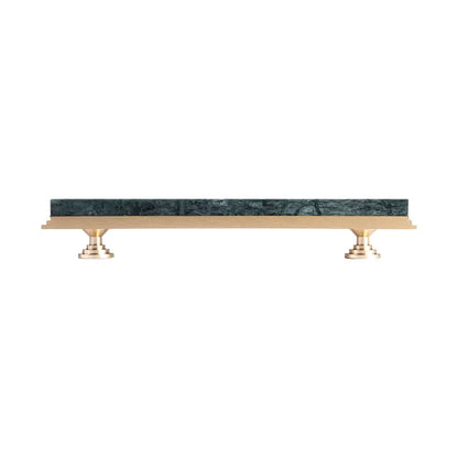 Acropolis solid brass &amp; marble cabinet handle, white|green|grey finish, by Mantara, model M-0010-H.