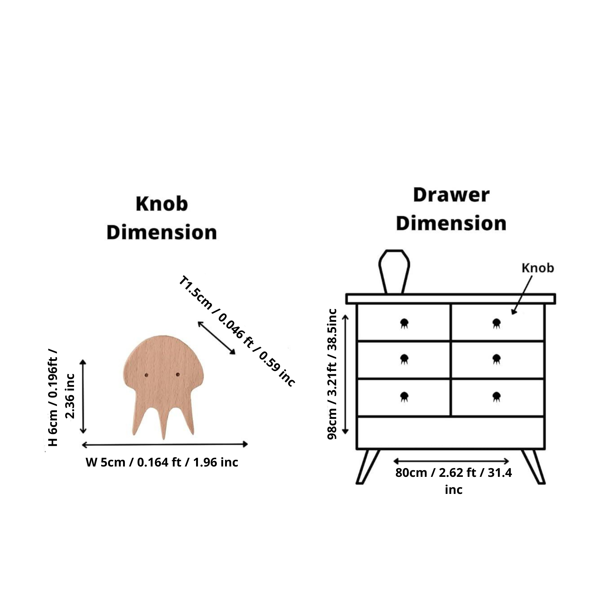 Squid Wooden Knob