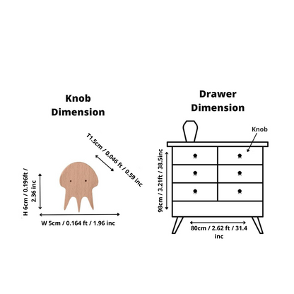 Squid Wooden Knob