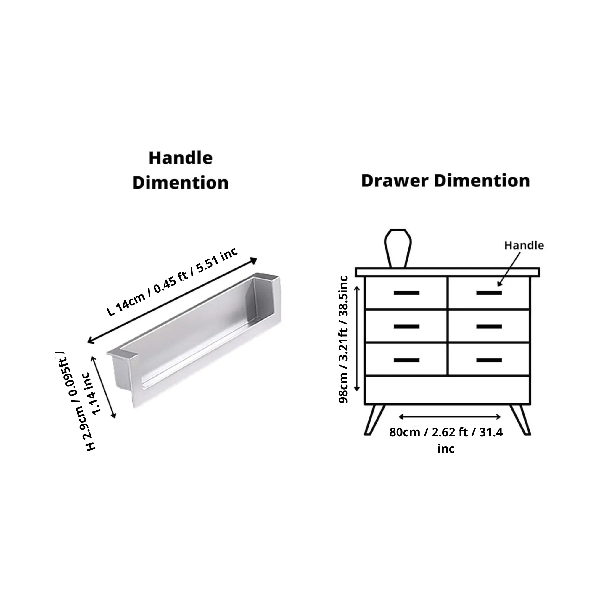 Concealed Rectangular Handle
