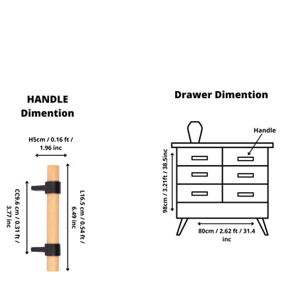 Mantara Walden Handle W-0035 is a modern zinc alloy and beech wood handle in  black ideal for kitchen and dresser drawers.