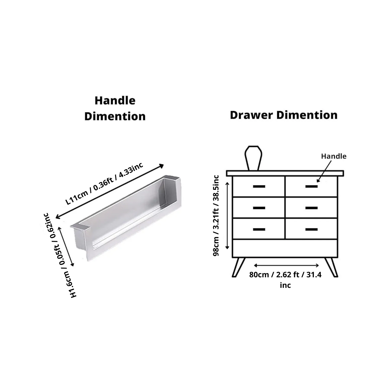 Concealed Rectangular Handle
