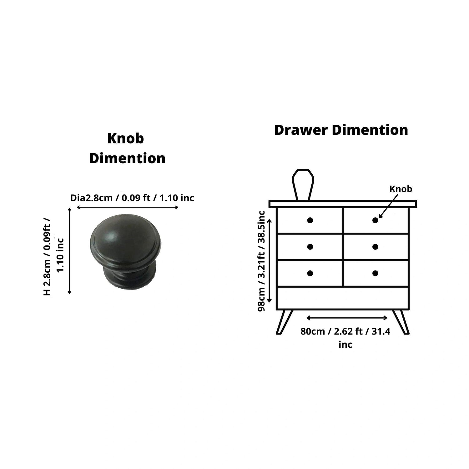 Mantara Black Button Knob Z-0002 is a modern zinc alloy knob in matte finish, ideal for wardrobes and furniture.