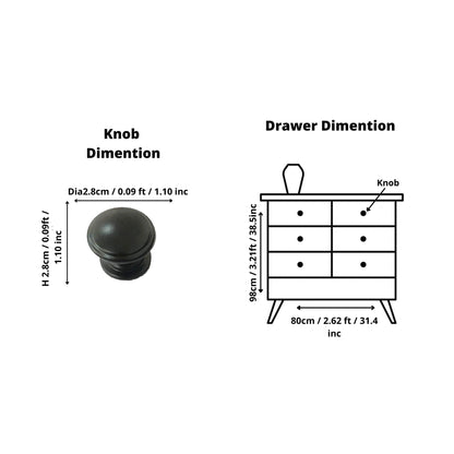 Mantara Black Button Knob Z-0002 is a modern zinc alloy knob in matte finish, ideal for wardrobes and furniture.