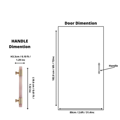 The Mantara C-0014-128 Luster Handle is a modern crystal and brass handle in pink, ideal for wardrobes and doors.