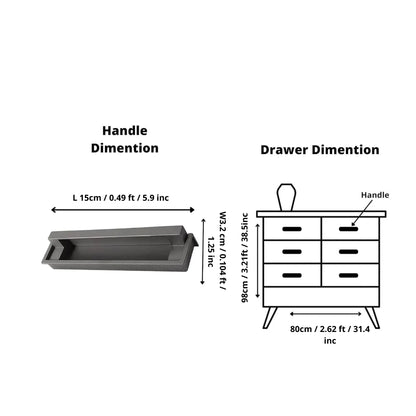 Mantara Concealed Slender Handle  Z-0012 is a modern zinc handle in matte black , ideal for wardrobes and sliding doors.