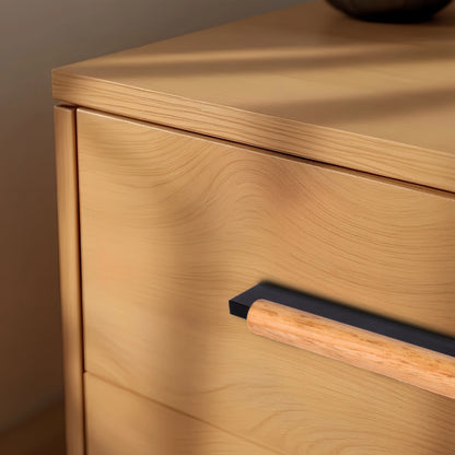Mantara Oakley Handle W-0033 is a modern zinc alloy and beech wood handle in  black, ideal for kitchen and dresser drawers.