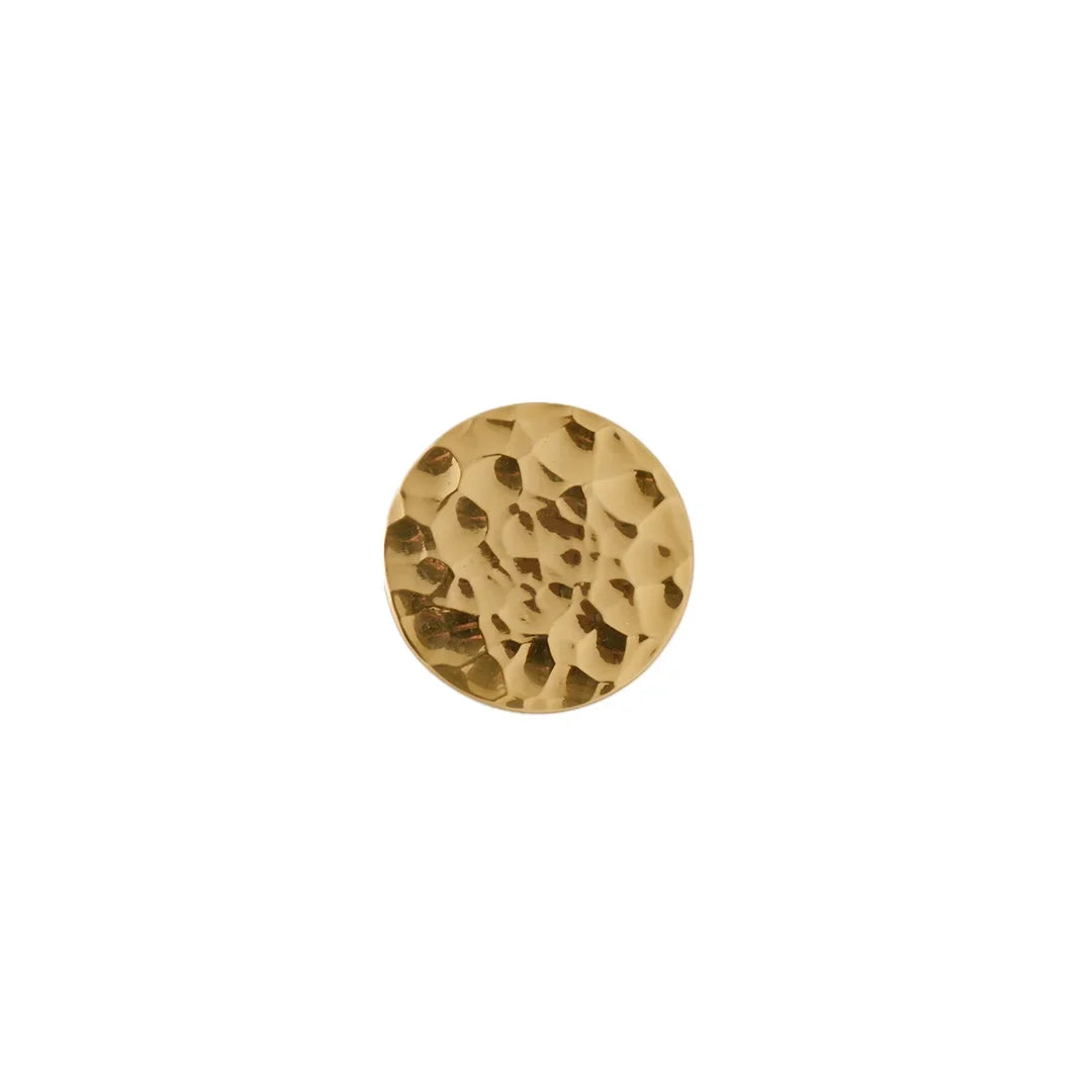 The Radiant Bloom Knob by Mantara B-0109 is a brushed brass round knob in gold, ideal for drawers, cabinets, and kitchens.
