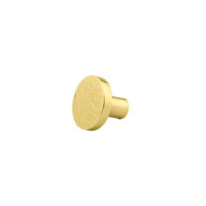 The Radiant Bloom Knob by Mantara B-0109 is a brushed brass round knob in gold, ideal for drawers, cabinets, and kitchens.